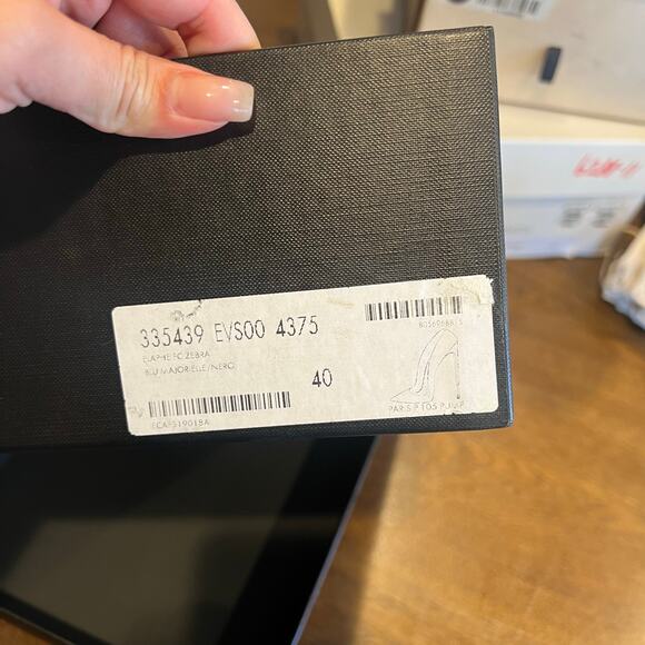 Saint Laurent YSL Yves  'Khan' black/blue SNAKESKIN shoes EU 40 US 10 - Picture 6 of 9